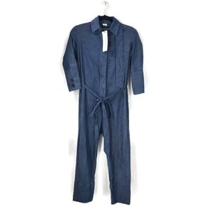 $595 Malia Mills Women's Blue Denim Jumpsuit Size 2